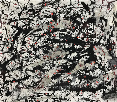 刘军晔蜡染作品《踏雪寻梅》78x69cm获铜奖.jpg